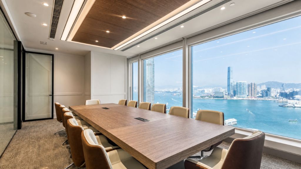 Boardroom — 12-seat conference table, harbour aspect